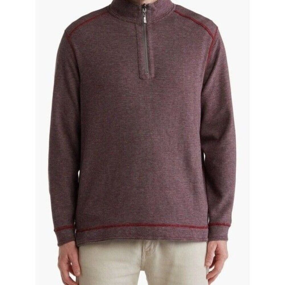 Tommy-bahama Men's Grey and Burgundy Sweatshirt